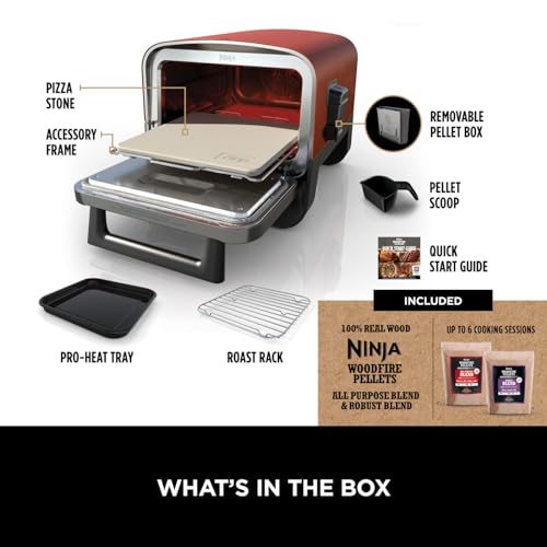 Ninja Woodfire 8-in-1 Electric Outdoor Oven and Pizza Oven, Orange OO101UK