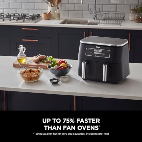Ninja Foodi 6-in-1 Dual Zone 7.6L Air Fryer, 2 Drawers, Black AF300UK