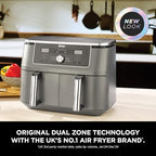 Ninja MAX Dual Zone 9.5L Air Fryer, 2 Drawers, Gunmetal DZ400UK