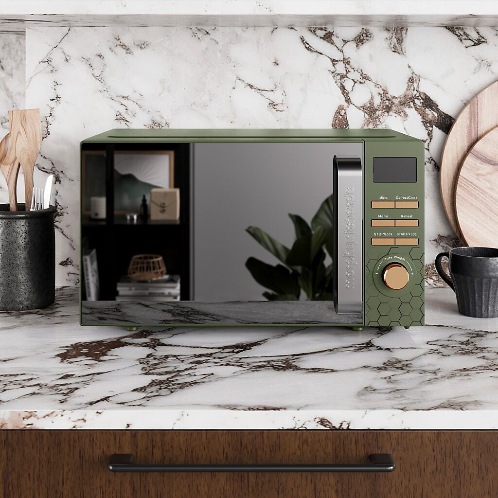 Morphy Richards Cassini Kettle, Toaster & Microwave Olivine Bundle