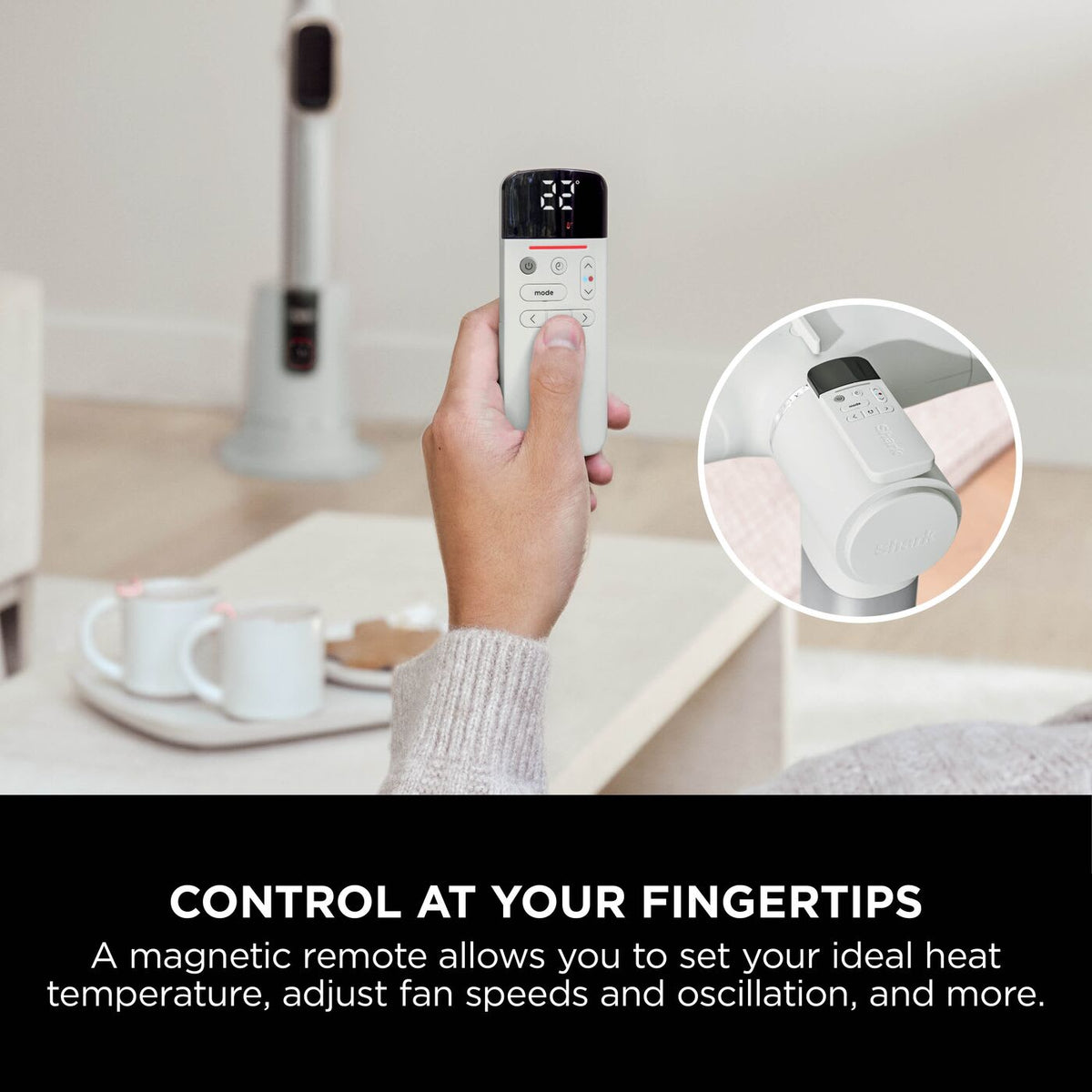 Shark TurboBlade Cool + Heat – Pearl – magnetic remote control