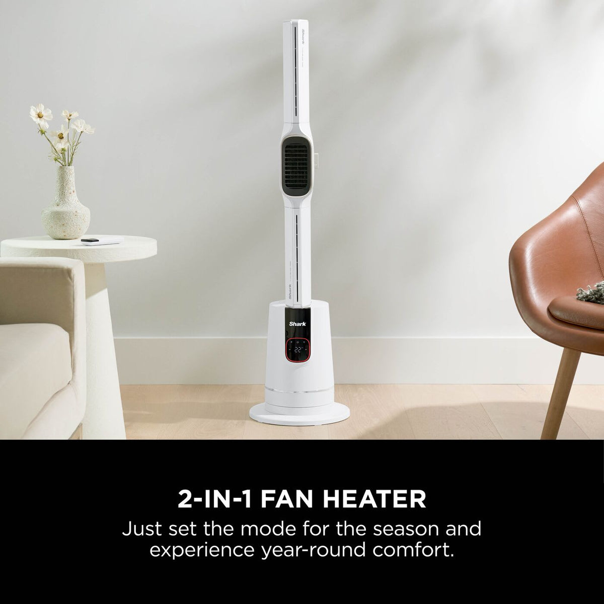 Shark TurboBlade Cool + Heat – Pearl – upright tower mode